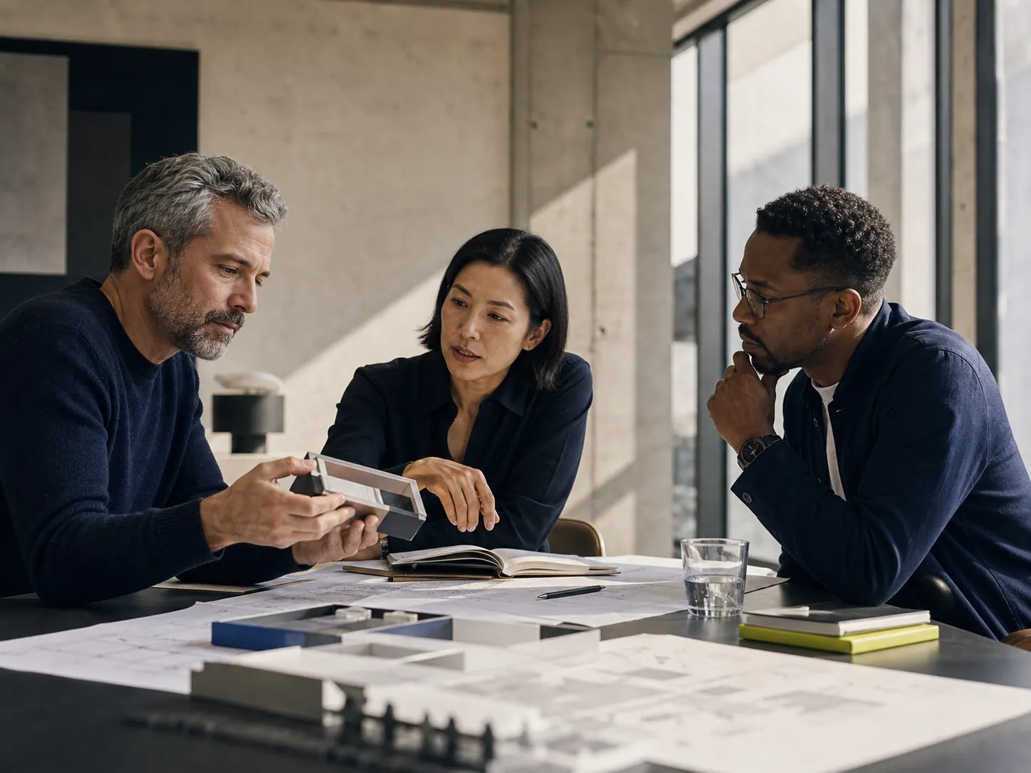 Senior engineering and product team collaborating
