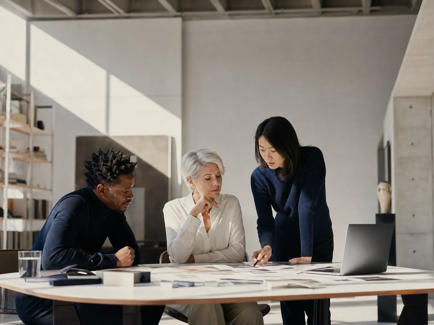 International professionals collaborating around a table